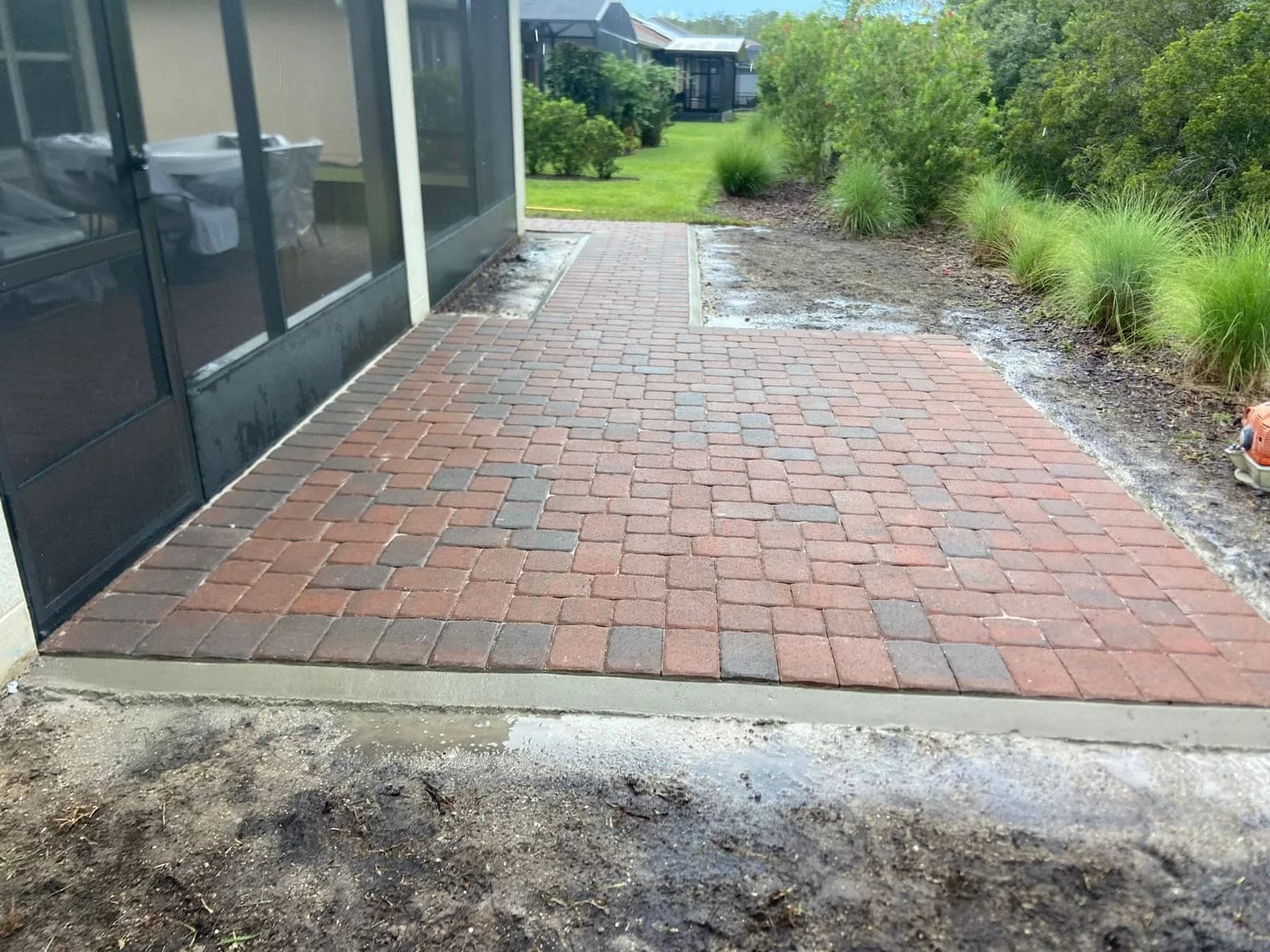 KS Solutions Red Brick Paver Walkway install in Central Florida, FL